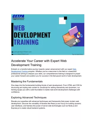 Accelerate Your Career with Expert Web Development Training