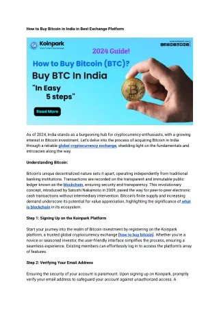 How to Buy Bitcoin in India in Best Exchange Platform