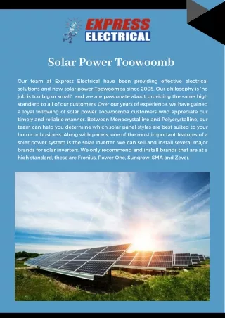 Solar Power Toowoomb