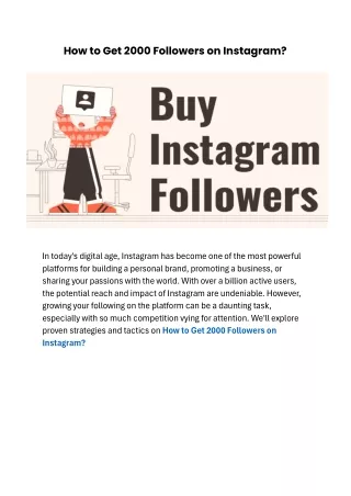 How to Get 2k Followers on Instagram