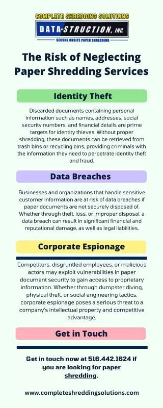 The Risk of Neglecting Paper Shredding Services