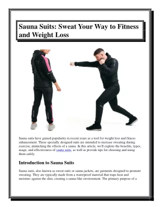 Sauna Suits Sweat Your Way to Fitness and Weight Loss