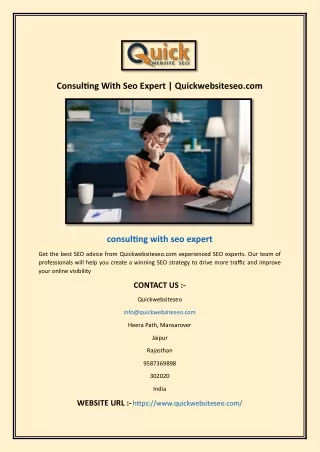 Consulting With Seo Expert | Quickwebsiteseo.com