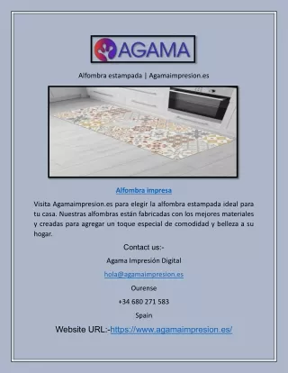 Alfombra estampada | Agamaimpresion.es