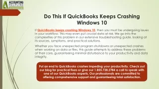Fix QuickBooks Keeps Crashing Windows 10: Ultimate Guide