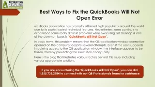 Best ever solution to tackle QuickBooks Will Not Open