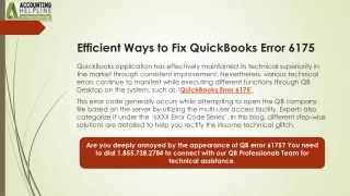 How to Fix QuickBooks Error 6175: Step by Step Guide