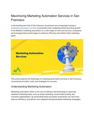 Maximizing Marketing Automation Services in San Francisco