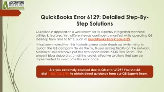 Navigating QuickBooks Error Code 6129: Expert Advice