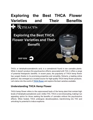Exploring the Best THCA Flower Varieties and Their Benefits
