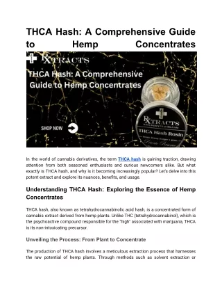 THCA Hash_ A Comprehensive Guide to Hemp Concentrates