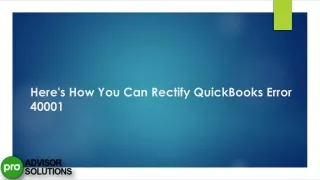 Solving QuickBooks Payroll Error 40001 Essential Strategies Revealed