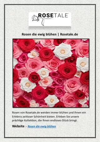 Rosen die ewig blühen | Rosetale.de