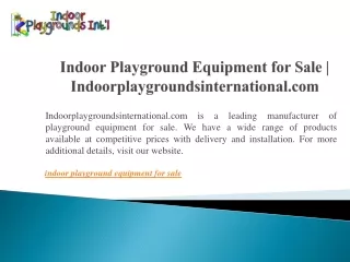 Indoor Playground Equipment for Sale Indoorplaygroundsinternational.com