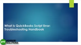 Troubleshoot QuickBooks Script Error A Comprehensive Guide