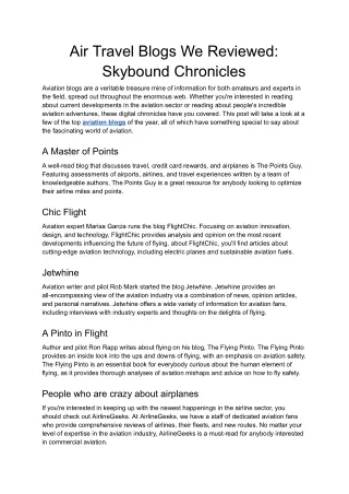 Air Travel Blogs We Reviewed_ Skybound Chronicles - Google Docs