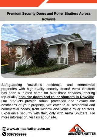 Premium Security Doors and Roller Shutters Across Rowville