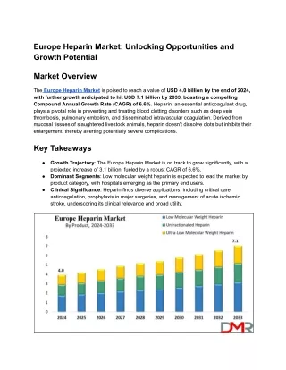 Europe Heparin Market_ Unlocking Opportunities and Growth Potential