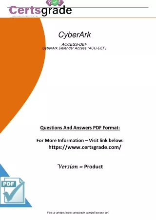 ACCESS-DEF CyberArk Defender Access (ACC-DEF) Exam
