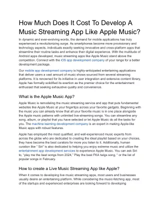 How Much Does It Cost To Develop A Music Streaming App Like Apple Music