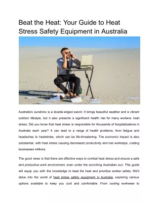 Beat the Heat: Your Guide to Heat Stress Safety Equipment in Australia