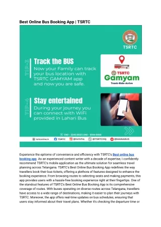 Best Online Bus Booking App _ TSRTC