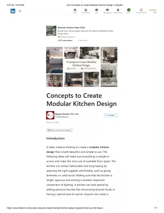 Concepts to Create Modular Kitchen Design