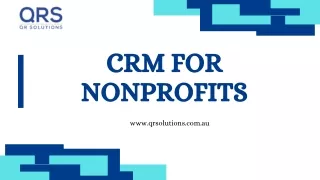 CRM for Nonprofits | Nonprofit CRM | QR Solutions