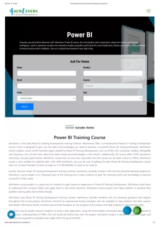 Learn the top Power bi Course - 4achievers