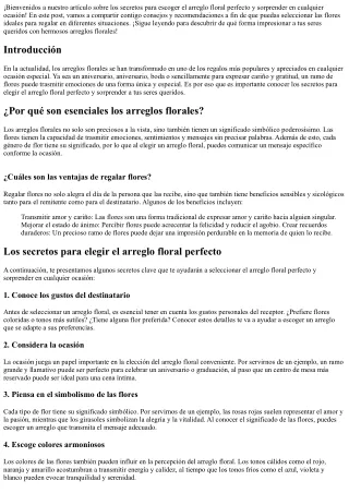 Los secretos para escoger el arreglo floral perfecto y asombrar en cualquier oca