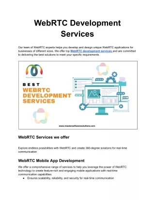 WebRTC Development Services