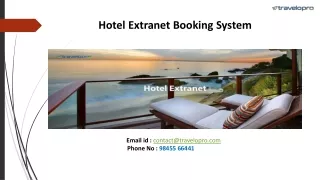 Hotel Extranet Booking System