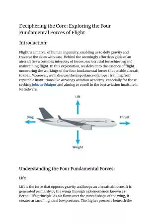 Deciphering the Core_ Exploring the Four Fundamental Forces of Flight