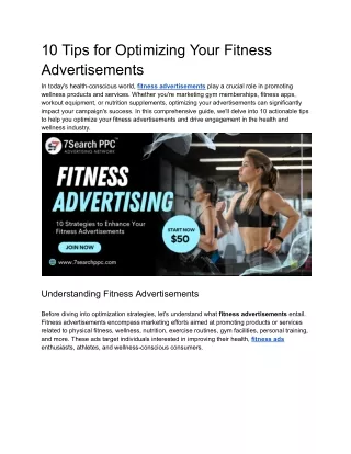 10 Tips for Optimizing Your Fitness Advertisements