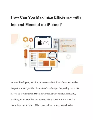 How Can You Maximize Efficiency with Inspect Element on iPhone?