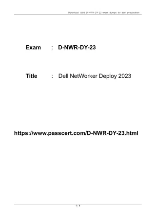 D-NWR-DY-23 Dell NetWorker Deploy 2023 Exam Dumps