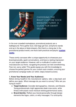 Choosing the Right Custom Sock Manufacturer_ A Guide for Smart Sellers