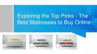 Exploring the Top Picks - The Best Mattress To Buy Online