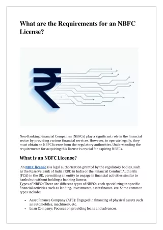 What are the Requirements for an NBFC License?