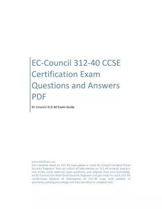 EC-Council 312-40 CCSE Certification Exam Questions and Answers PDF