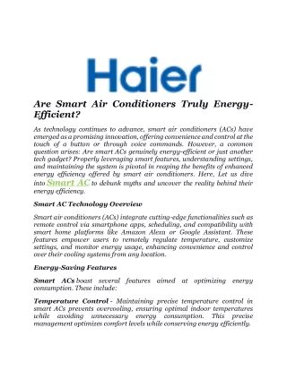 Are Smart Air Conditioners Truly Energy-Efficient