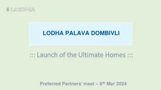 Lodha Palava Dombivli Brochure