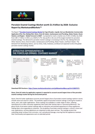 Global Porcelain Enamel Coatings Industry Analysis, Size, Growth, Share, Graph,