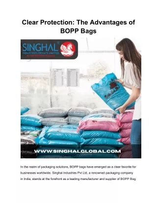 Clear Protection_ The Advantages of BOPP Bags