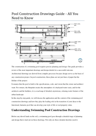 Pool Construction Drawings Guide - All You Need to Know