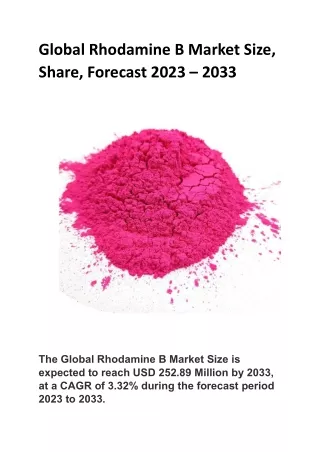 Global Rhodamine B Market