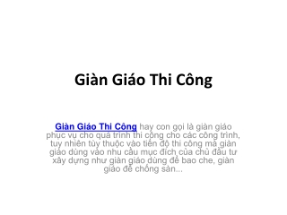 Giàn Giáo Thi Công