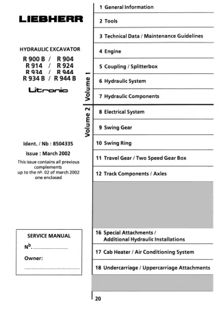 Liebherr R944B Litronic Crawler Excavator Service Repair Manual