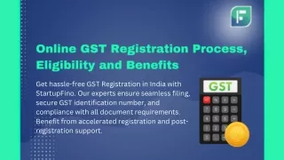 GST registration online India by StartupFino