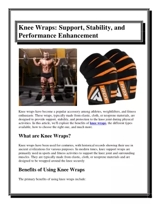 Knee Wraps Support Stability and Performance Enhancement